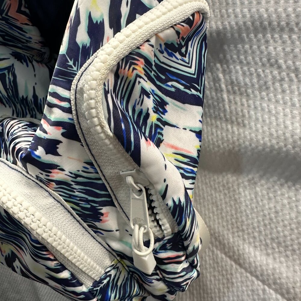Vibrant Abstract Print Mini Backpack - Drawstring & Flap Closure - Picture 6 of 8